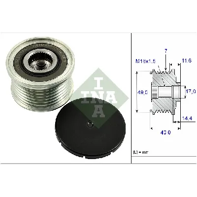 Jednosmerna spojnica alternatora INA 535 0254 10 IC-CFDE07
