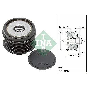 Jednosmerna spojnica alternatora INA 535 0334 10 IC-F59D30