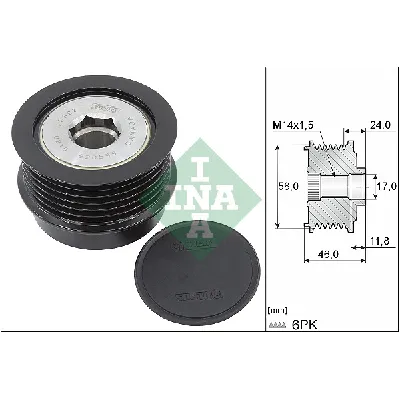 Jednosmerna spojnica alternatora INA 535 0355 10 IC-G080N9