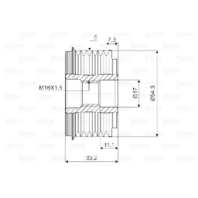 Jednosmerna spojnica alternatora VALEO VAL588015 IC-D1E976