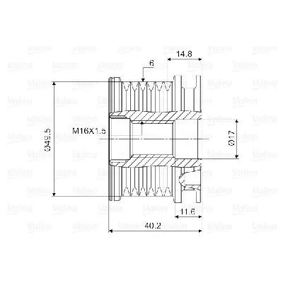Jednosmerna spojnica alternatora VALEO VAL588016 IC-D1E977