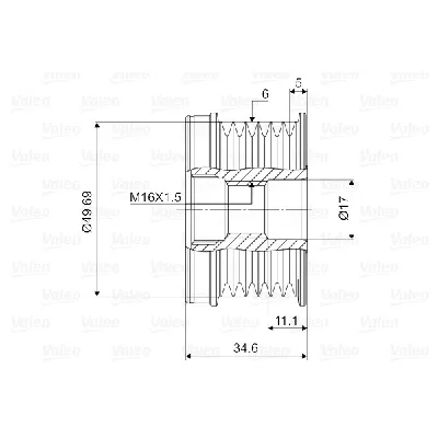 Jednosmerna spojnica alternatora VALEO VAL588018 IC-D1E979