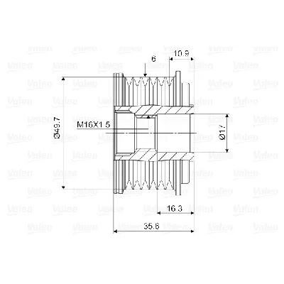 Jednosmerna spojnica alternatora VALEO VAL588030 IC-D1E985