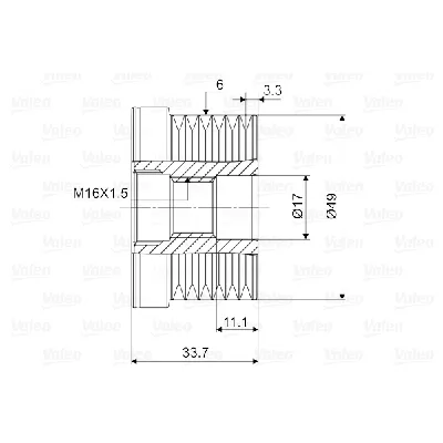 Jednosmerna spojnica alternatora VALEO VAL588036 IC-D1E920