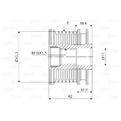 Jednosmerna spojnica alternatora VALEO VAL588048 IC-D1E92C
