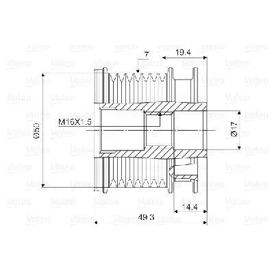 Jednosmerna spojnica alternatora VALEO VAL588049 IC-D1E92D