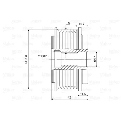 Jednosmerna spojnica alternatora VALEO VAL588050 IC-D1E92E