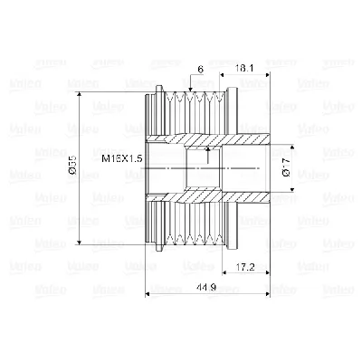 Jednosmerna spojnica alternatora VALEO VAL588061 IC-D1E939