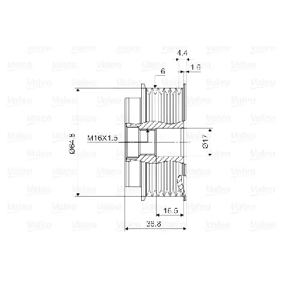 Jednosmerna spojnica alternatora VALEO VAL588107 IC-D1E967