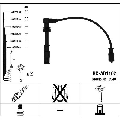 Komplet kablova za paljenje NGK RC-AD1102 2348 IC-AF6A36