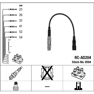 Komplet kablova za paljenje NGK RC-AD204 0504 IC-273606