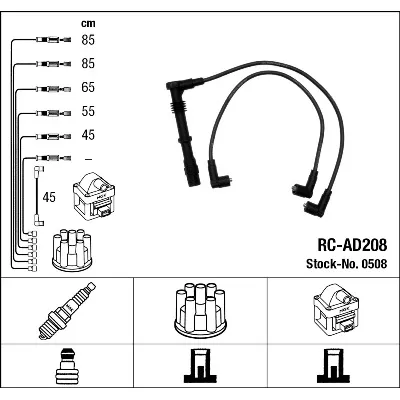 Komplet kablova za paljenje NGK RC-AD208 0508 IC-273610