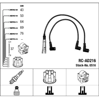 Komplet kablova za paljenje NGK RC-AD216 0516 IC-A364F5