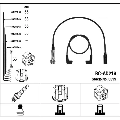 Komplet kablova za paljenje NGK RC-AD219 0519 IC-AF6A39