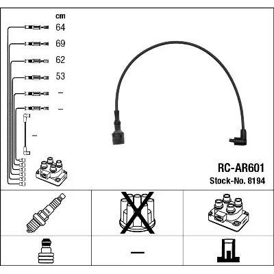 Komplet kablova za paljenje NGK RC-AR601 8194 IC-9DCC6B