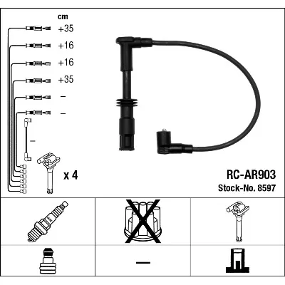 Komplet kablova za paljenje NGK RC-AR903 8597 IC-A095A2