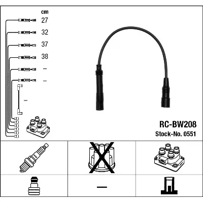 Komplet kablova za paljenje NGK RC-BW208 0551 IC-273629