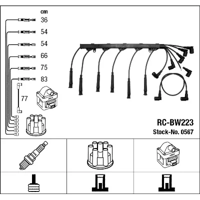 Komplet kablova za paljenje NGK RC-BW223 0567 IC-273662