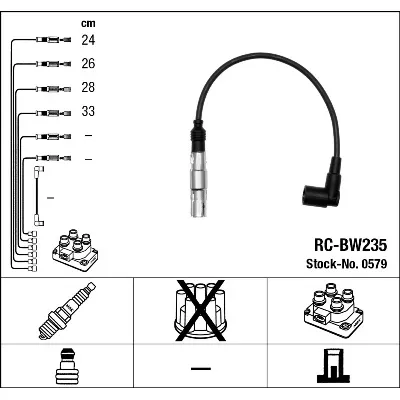 Komplet kablova za paljenje NGK RC-BW235 0579 IC-AF6A4A