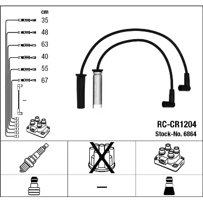 Komplet kablova za paljenje NGK RC-CR1204 6864 IC-B67EC0