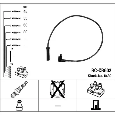 Komplet kablova za paljenje NGK RC-CR602 8480 IC-9C701D