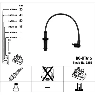 Komplet kablova za paljenje NGK RC-CT615 7285 IC-A09D2C