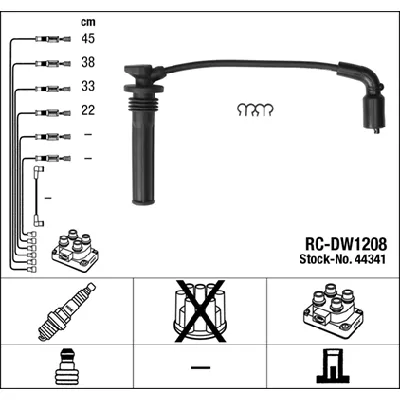 Komplet kablova za paljenje NGK RC-DW1208 44341 IC-F6EA77