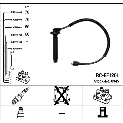 Komplet kablova za paljenje NGK RC-EF1201 0345 IC-AF6A78