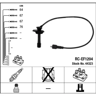 Komplet kablova za paljenje NGK RC-EF1204 44323 IC-C70223