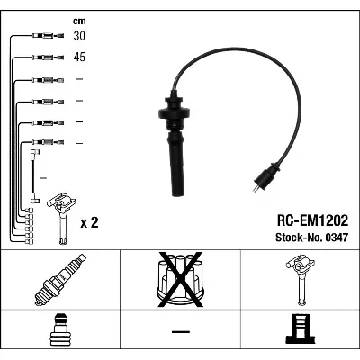 Komplet kablova za paljenje NGK RC-EM1202 0347 IC-AF6A7D