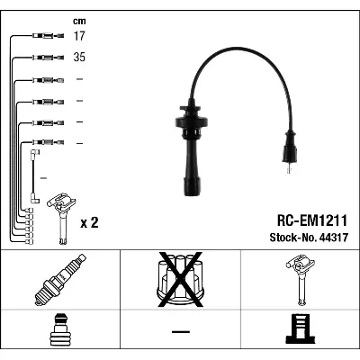 Komplet kablova za paljenje NGK RC-EM1211 44317 IC-C70225