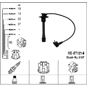 Komplet kablova za paljenje NGK RC-ET1214 9167 IC-AF6A98