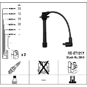 Komplet kablova za paljenje NGK RC-ET1217 5914 IC-AF6A9B