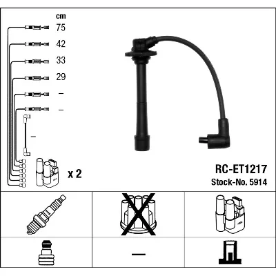 Komplet kablova za paljenje NGK RC-ET1217 5914 IC-AF6A9B