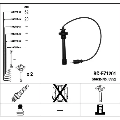 Komplet kablova za paljenje NGK RC-EZ1201 0352 IC-AF6A9E