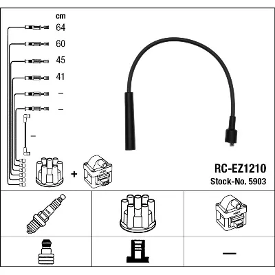 Komplet kablova za paljenje NGK RC-EZ1210 5903 IC-AF6AA6