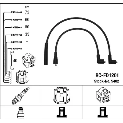 Komplet kablova za paljenje NGK RC-FD1201 5402 IC-A043C5