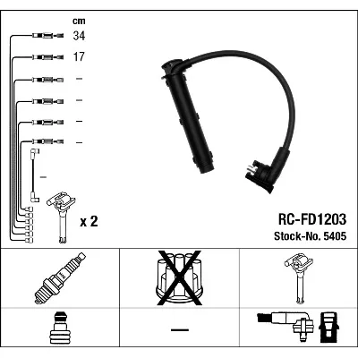 Komplet kablova za paljenje NGK RC-FD1203 5405 IC-AF6AA9