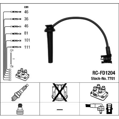 Komplet kablova za paljenje NGK RC-FD1204 7701 IC-9DFB62