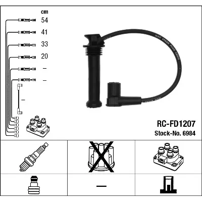 Komplet kablova za paljenje NGK RC-FD1207 6984 IC-AF6AAA