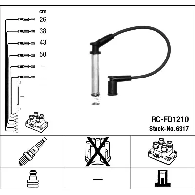 Komplet kablova za paljenje NGK RC-FD1210 6317 IC-B45DCA