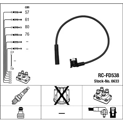 Komplet kablova za paljenje NGK RC-FD538 0633 IC-274010