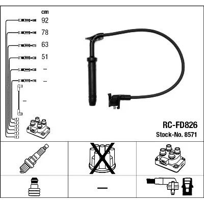 Komplet kablova za paljenje NGK RC-FD826 8571 IC-312557