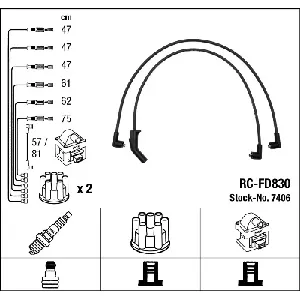 Komplet kablova za paljenje NGK RC-FD830 7406 IC-9BEA27