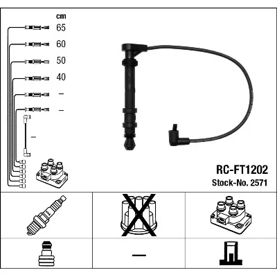 Komplet kablova za paljenje NGK RC-FT1202 2571 IC-AF6AC9