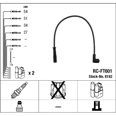 Komplet kablova za paljenje NGK RC-FT601 8192 IC-310209