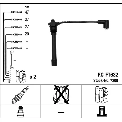 Komplet kablova za paljenje NGK RC-FT632 7209 IC-A09EF4