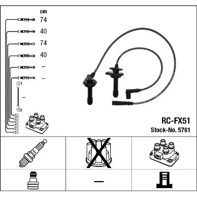 Komplet kablova za paljenje NGK RC-FX51 5761 IC-AF6ADF