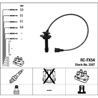 Komplet kablova za paljenje NGK RC-FX54 2507 IC-AF6AE0