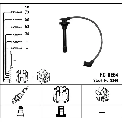 Komplet kablova za paljenje NGK RC-HE64 8246 IC-290497